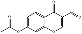 乙酸(3-甲酰-4-氧代-苯并吡喃-7-基)酯, 42059-49-4, 结构式