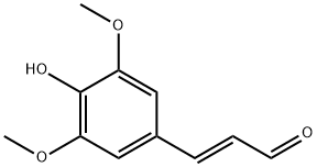 (E)-3-(4-ヒドロキシ-3,5-ジメトキシフェニル)プロペナール 化学構造式
