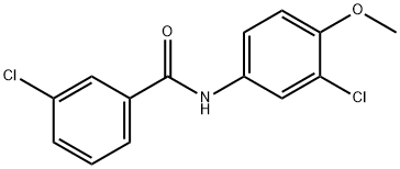 3-クロロ-N-(3-クロロ-4-メトキシフェニル)ベンズアミド 化学構造式