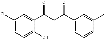 1-(5-クロロ-2-ヒドロキシフェニル)-3-(3-メチルフェニル)プロパン-1,3-ジオン 化学構造式