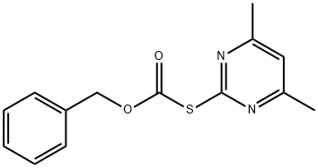チオ炭酸O-ベンジルS-(4,6-ジメチルピリミジン-2-イル) 化学構造式