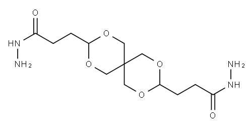 2,4,8,10-tetraoxaspiro[5.5]undecane-3,9-bispropionohydrazide Struktur