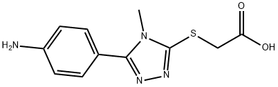 [5-(4-AMINO-PHENYL)-4-METHYL-4 H-[1,2,4]TRIAZOL-3-YLSULFANYL]-ACETIC ACID Structure