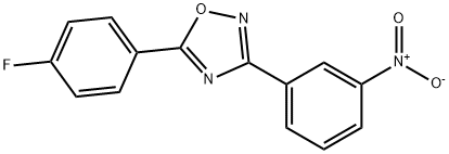5-(4-フルオロフェニル)-3-(3-ニトロフェニル)-1,2,4-オキサジアゾール 化学構造式