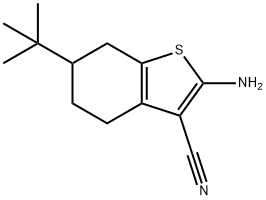 苯并噻吩-3-甲腈,4,5,6,7-四氢-2-氨基-6-(1,1-二甲基乙基)- 结构式