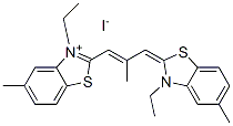 3-ethyl-2-[3-(3-ethyl-5-methyl-3H-benzothiazol-2-ylidene)-2-methylprop-1-enyl]-5-methylbenzothiazolium iodide 结构式