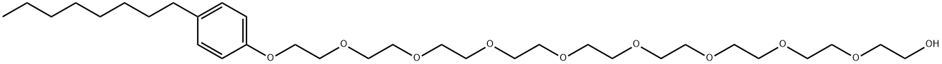 26-(4-オクチルフェノキシ)-3,6,9,12,15,18,21,24-オクタオキサヘキサコサン-1-オール 化学構造式