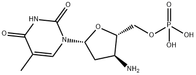 3'-amino-3'-deoxythymidine 5'-monophosphate Struktur