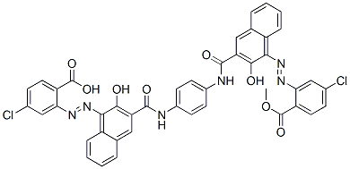 2,2'-[1,4-Phenylenebis[iminocarbonyl(2-hydroxy-3,1-naphthalenediyl)azo]]bis[4-chlorobenzoic acid methyl] ester Structure