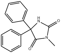3-Methyl-5,5-diphenylhydantoin Struktur