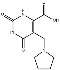 2,6-Dioxo-5-(pyrrolidin-1-ylmethyl)-1,2,3,6-tetrahydropyrimidine-4-carboxylic acid Structure