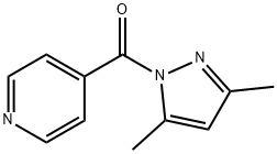 3,5-ジメチル-1-(4-ピリジニルカルボニル)-1H-ピラゾール 化学構造式