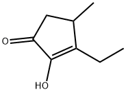 3-ethyl-2-hydroxy-4-methylcyclopent-2-en-1-one Struktur