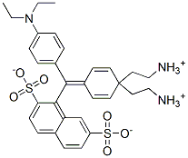 N-[4-[[4-(ジエチルアミノ)フェニル](2-スルホ-7-スルホナト-1-ナフタレニル)メチレン]-2,5-シクロヘキサジエン-1-イリデン]-N-エチルエタンアミニウム 化学構造式