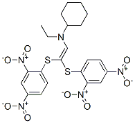 N-[2,2-Bis[(2,4-dinitrophenyl)thio]ethenyl]-N-ethylcyclohexanamine Structure