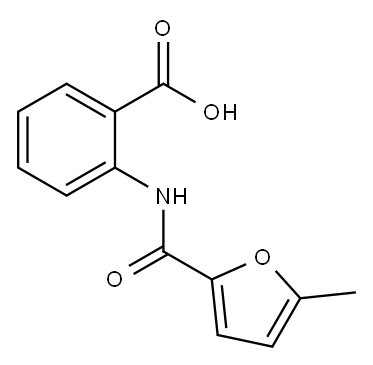 2-[(5-メチル-2-フロイル)アミノ]安息香酸 化学構造式