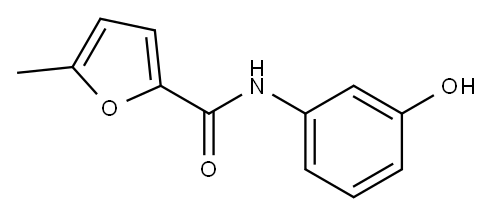 N-(3-ヒドロキシフェニル)-5-メチル-2-フルアミド 化学構造式