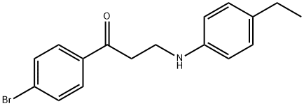 1-(4-ブロモフェニル)-3-[(4-エチルフェニル)アミノ]プロパン-1-オン 化学構造式