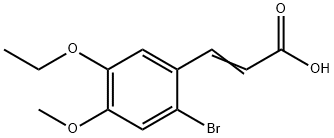 (2E)-3-(2-ブロモ-5-エトキシ-4-メトキシフェニル)アクリル酸 化学構造式