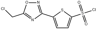 5-[5-(CHLOROMETHYL)-1,2,4-OXADIAZOL-3-YL]-2-THIOPHENESULFONYL CHLORIDE 化学構造式