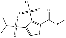 甲基 3-氯磺酰基-4-(异丙基磺酰基)噻吩-2-羧酸酯, 423768-47-2, 结构式