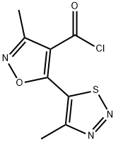 3-METHYL-5-(4-METHYL-1,2,3-THIADIAZOL-5-YL)-4-ISOXAZOLECARBONYL CHLORIDE 化学構造式