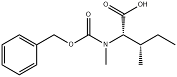 (2S,3S)-2-[メチル(ベンジルオキシカルボニル)アミノ]-3-メチルペンタン酸 化学構造式
