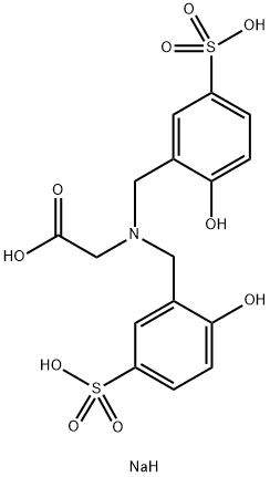 Glycine, N,N-bis(2-hydroxy-5-sulfophenyl)methyl-, trisodium salt Structure