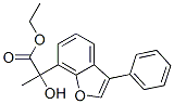 α-ヒドロキシ-α-メチル-3-フェニル-7-ベンゾフラン酢酸エチル 化学構造式