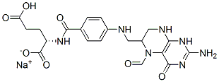 sodium hydrogen N-[4-[[(2-amino-5-formyl-1,4,5,6,7,8-hexahydro-4-oxo-6-pteridinyl)methyl]amino]benzoyl]-L-glutamate Structure