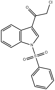 1-フェニルスルホニル-3-クロロアセチルインドール 化学構造式