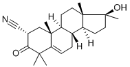 2α-シアノ-4,4,17α-トリメチル-17β-ヒドロキシアンドロスタ-5-エン-3-オン 化学構造式