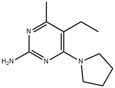 5-エチル-4-メチル-6-(1-ピロリジニル)-2-ピリミジンアミン 化学構造式