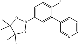 3-(2-FLUORO-5-(4,4,5,5-TETRAMETHYL-1,3,2-DIOXABOROLAN-2-YL)PHENYL)PYRIDINE Structure