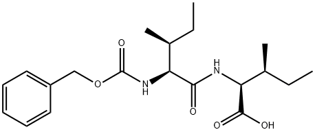 N-[N-[(フェニルメトキシ)カルボニル]-L-イソロイシル]-L-イソロイシン 化学構造式