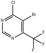 5-ブロモ-4-クロロ-6-(トリフルオロメチル)ピリミジン 化学構造式