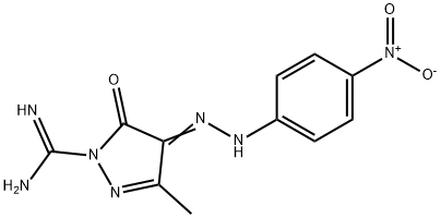 4,5-Dihydro-3-methyl-4-[2-(4-nitrophenyl)hydrazono]-5-oxo-1H-pyrazole-1-carboxamidine Structure