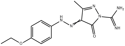 4-[2-(4-Ethoxyphenyl)hydrazono]-4,5-dihydro-3-methyl-5-oxo-1H-pyrazole-1-carboxamidine Structure