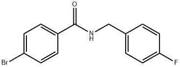 4-bromo-N-(4-fluorobenzyl)benzamide 化学構造式