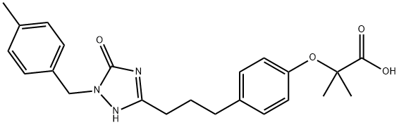 2-[4-[3-[2,5-二氢-1-[(4-甲基苯基)甲基]-5-氧代-1H-1,2,4-T噻唑-3-基]丙基]苯氧基]-2-甲基-丙酸, 425671-29-0, 结构式