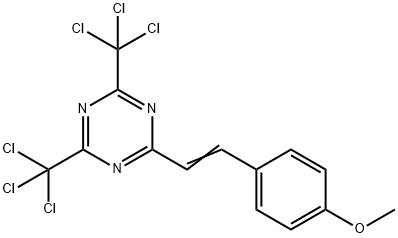 2-[2-(4-メトキシフェニル)エテニル]-4,6-ビス(トリクロロメチル)-1,3,5-トリアジン 化学構造式
