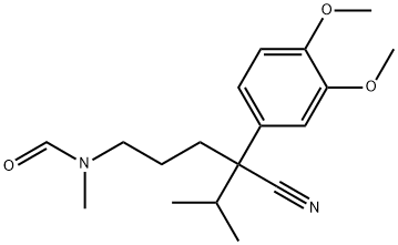 2-イソプロピル-2-(3,4-ジメトキシフェニル)-5-[(ホルミル)メチルアミノ]ペンタンニトリル 化学構造式