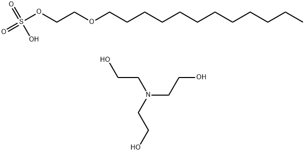 2-(ドデシルオキシ)エタノール水素スルファート/2,2′,2′′-ニトリロトリス[エタノール],(1:1) 化学構造式