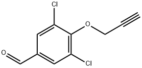 3,5-ジクロロ-4-(プロプ-2-イン-1-イルオキシ)ベンズアルデヒド 化学構造式