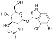 5-Bromo-4-chloro-3-indolyl-N-acetyl-beta-D-glucosaminide Struktur