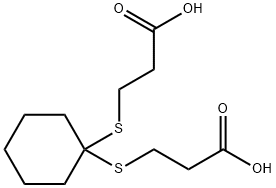 3-[1-(2-carboxyethylsulfanyl)cyclohexyl]sulfanylpropanoic acid Struktur