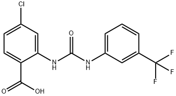 4-クロロ-2-[3-[3-(トリフルオロメチル)フェニル]ウレイド]安息香酸 化学構造式