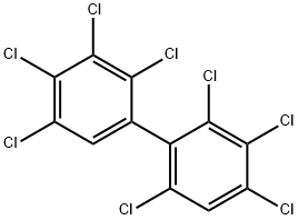2,2',3,3',4,4',5,6'-オクタクロロビフェニル 化学構造式