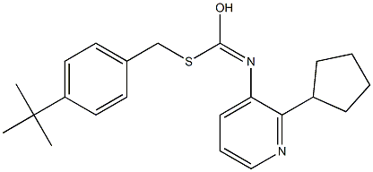 O-Cyclopentyl S-((4-(1,1-dimethylethyl)phenyl)methyl) 3-pyridinylcarbonimidothioate 结构式