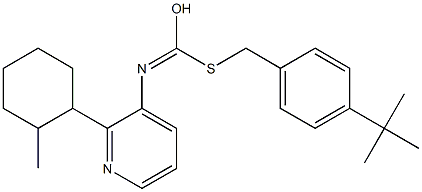 S-((4-(1,1-Dimethylethyl)phenyl)methyl)O- (2-methylcyclohexyl)-3-pyridinylcarbonimidothioate 结构式